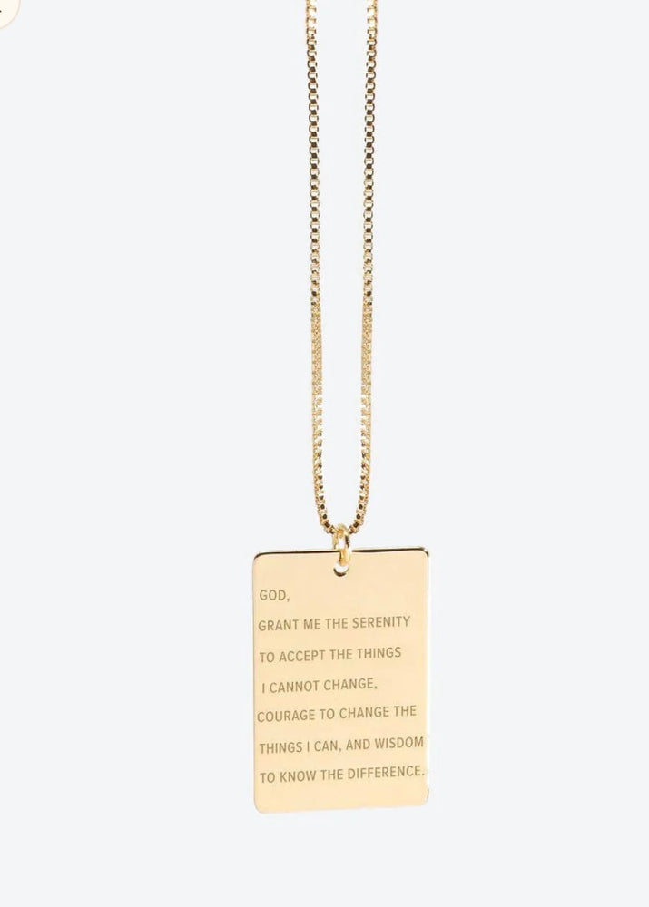 The Giving Keys Serenity Prayer Pendant Necklace | Gold