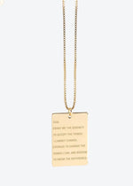 The Giving Keys Serenity Prayer Pendant Necklace | Gold