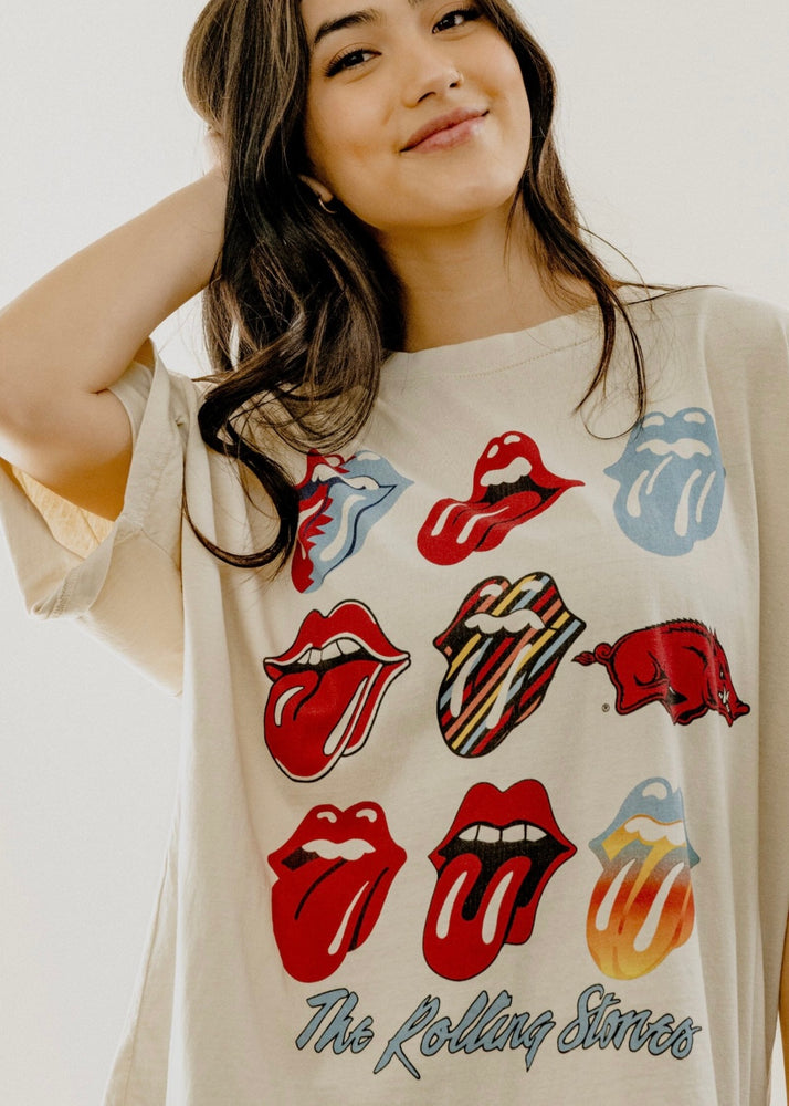 Livy Lu Rolling Stones Arkansas Razorbacks Licks Over Time Tee | Off White