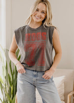 Livy Lu Arkansas Razorbacks Player Smoke Tank | Vintage Grey