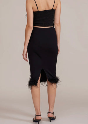 Lucy Paris Jamila Feather Skirt | Black