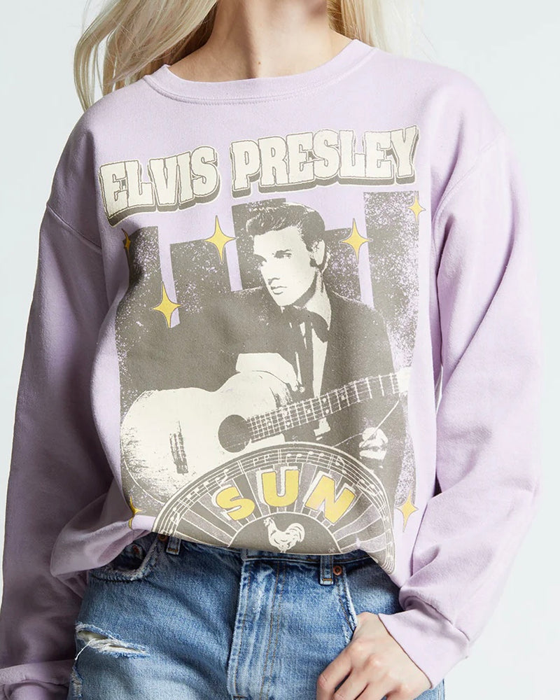 Recycled Karma Sun Records X Elvis Presley Fitted Sweatshirt | Lilac