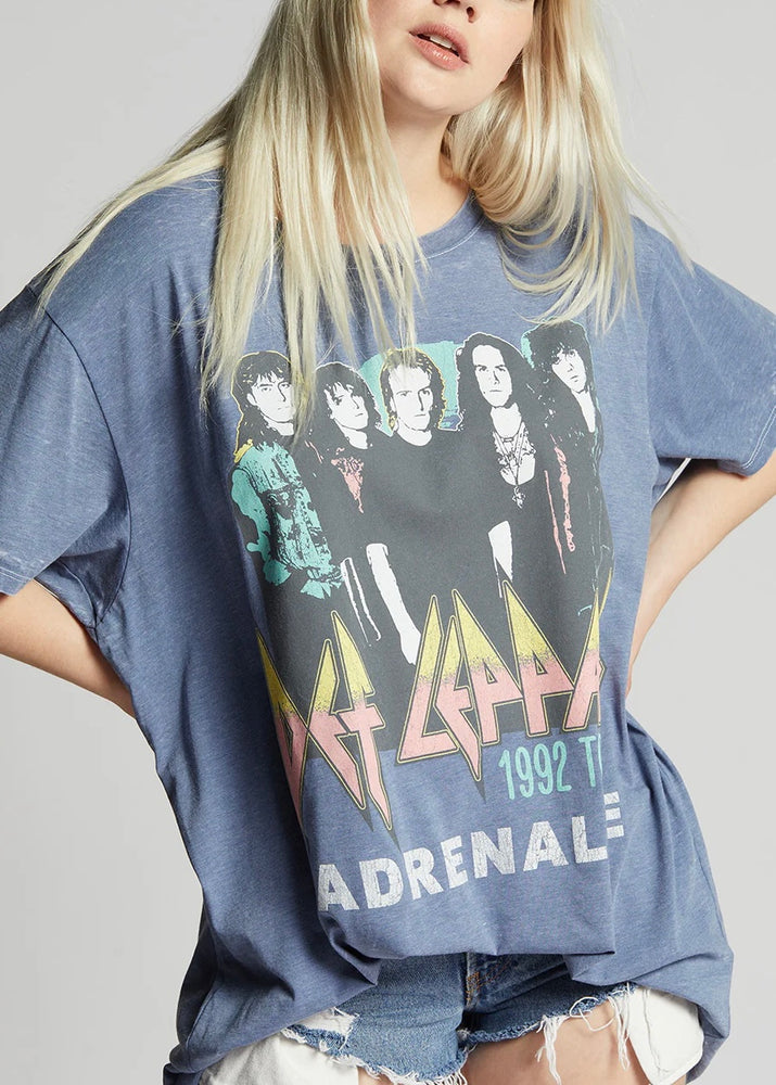 Recycled Karma Def Leppard 1992 Tour T-Shirt Dress | Vintage Blue