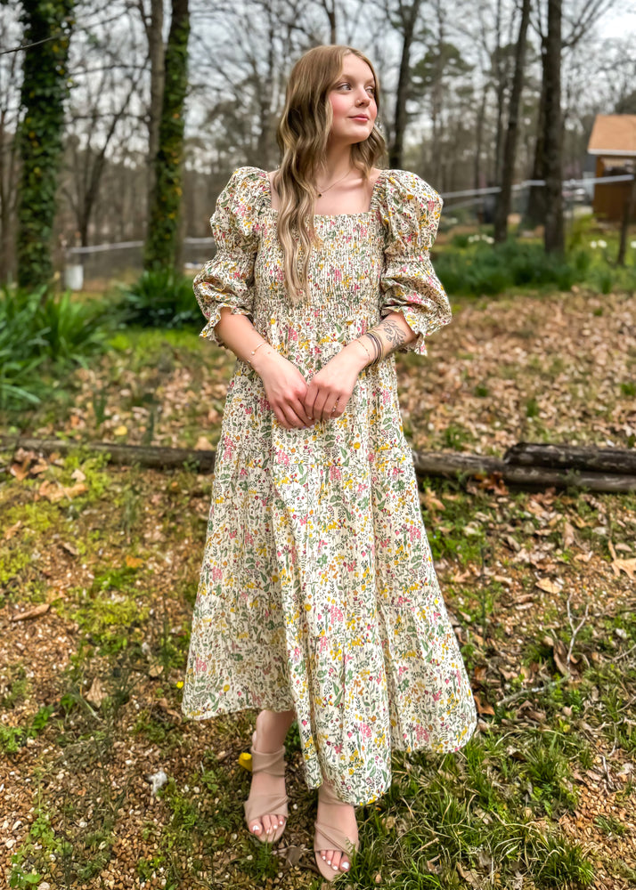 Aureum Spring Thyme Floral Midi Dress