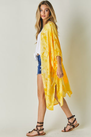 Beaming Tie Dye Kimono | Yellow